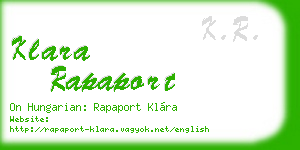 klara rapaport business card